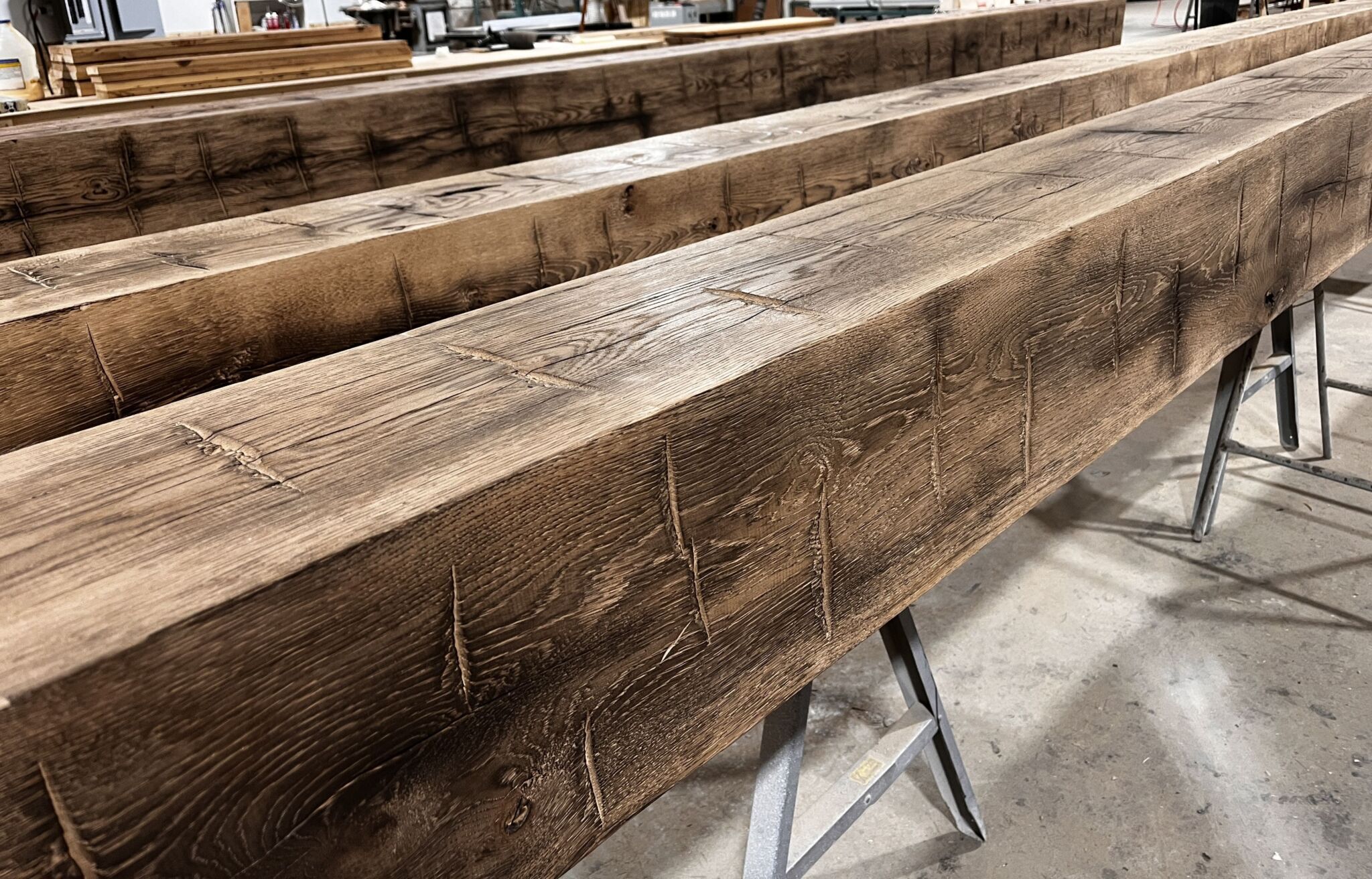 Hewn Hand Hewn Oak Box Beams