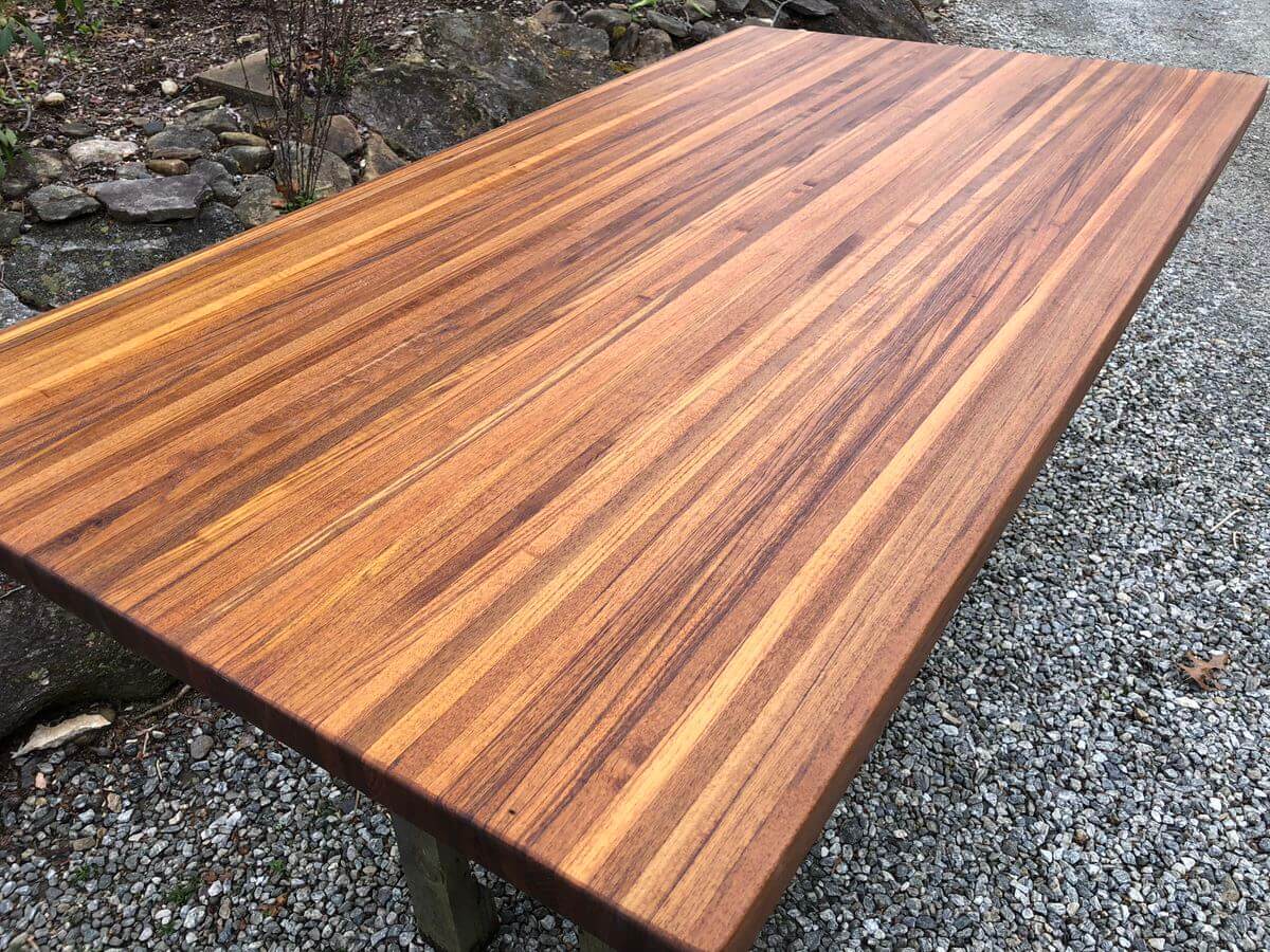 Antique Teak Butcher Block Counter Top in production area