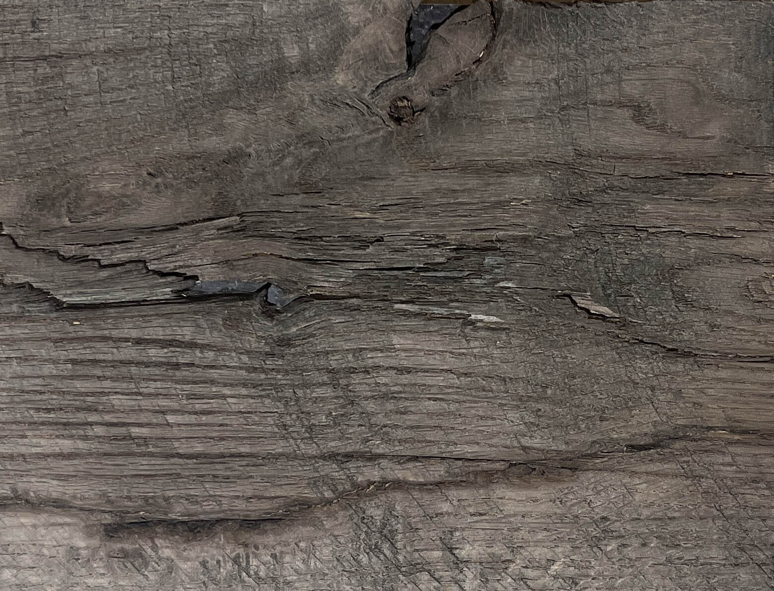 Charcoal box beam finish by Whole Log Reclaimed