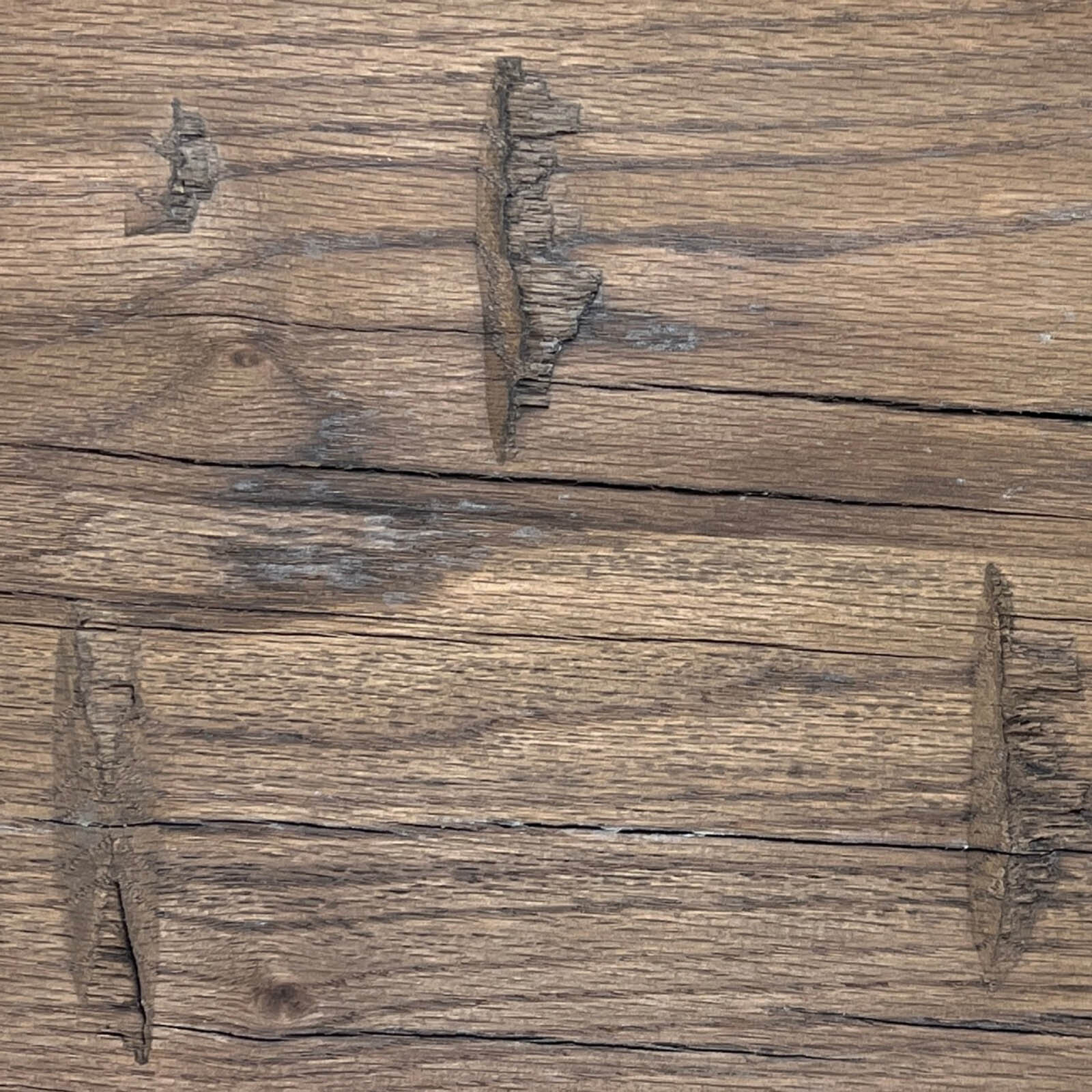 Hand hewn surface texture for reclaimed wood