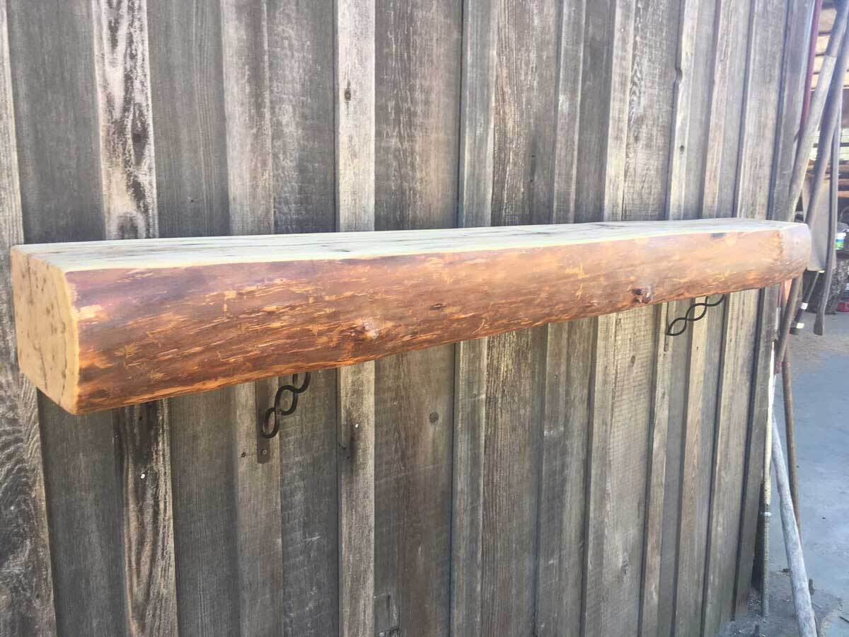 Knobby Live Edge Elm Mantel Natural Oil Finish