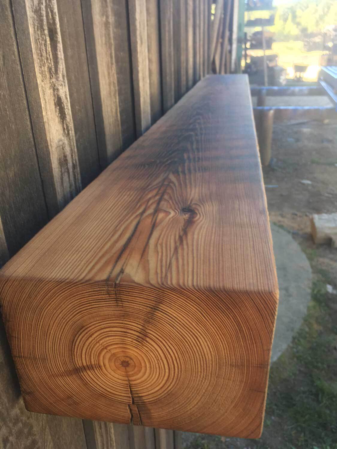 Original Surface Circle Sawn Heart Pine Mantel Oiled Natural