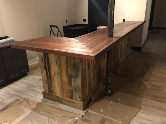 Reclaimed Walnut Bar Top King Maker s Draft, Hendersonville, NC