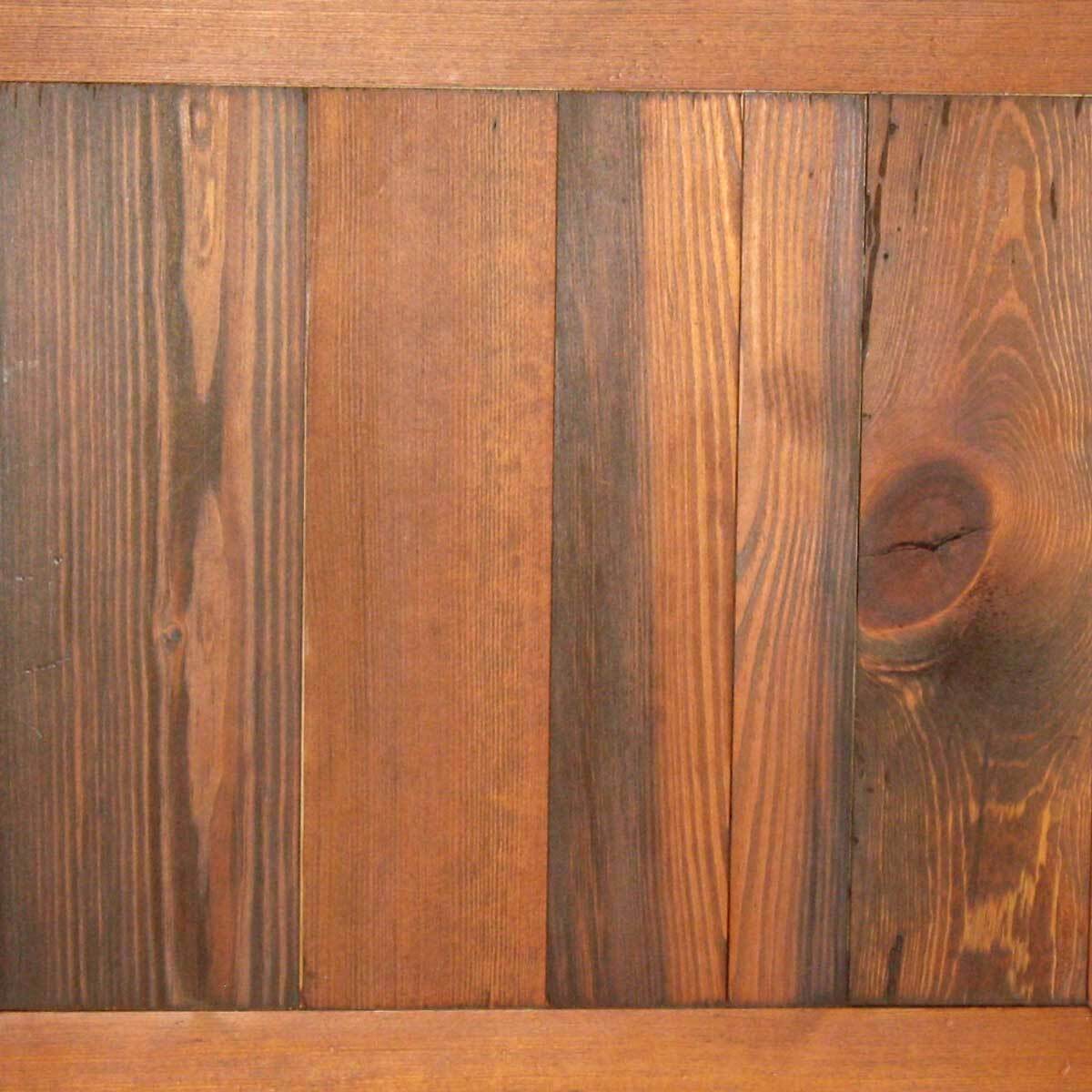 Rhode Island Brown Cabin Grade Heart Pine wood finish.