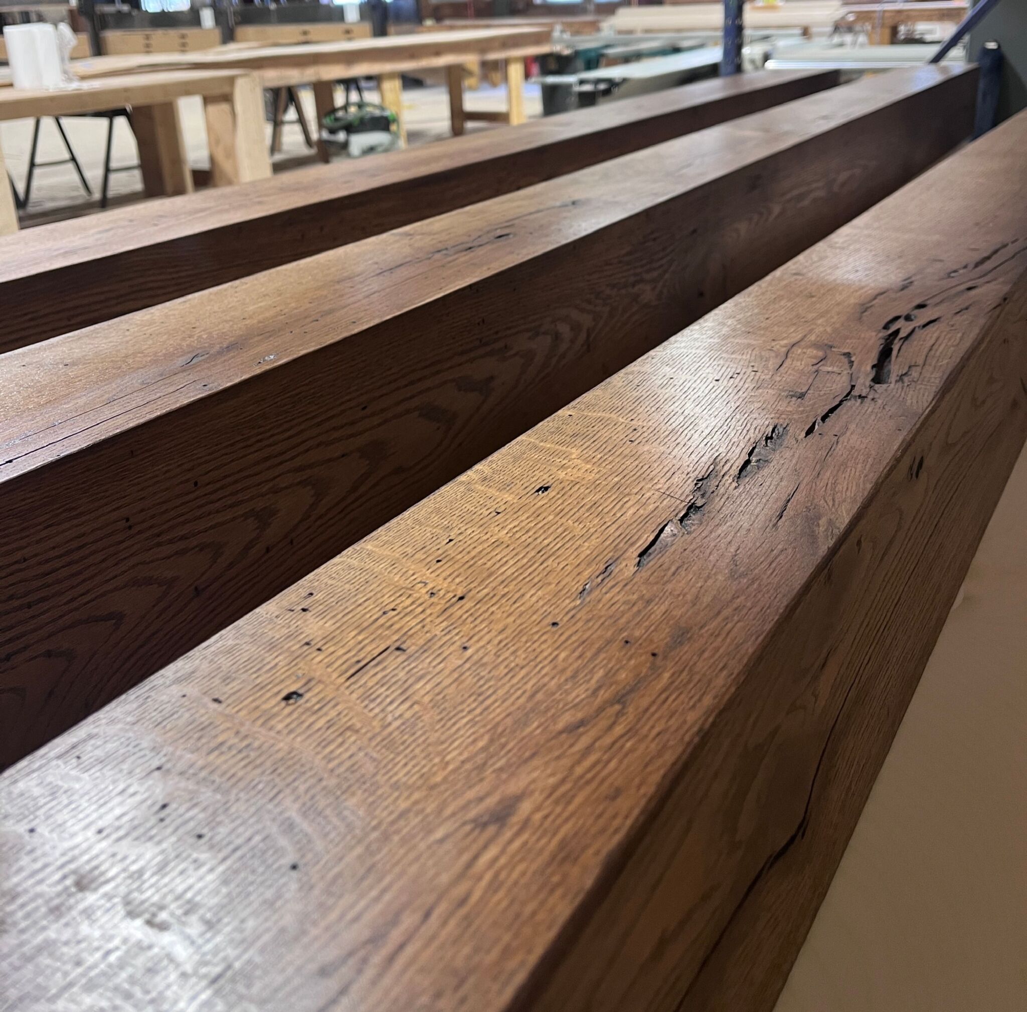 Smooth Reclaimed Oak Box Beams Midnight Brn Great Falls in South Carolina