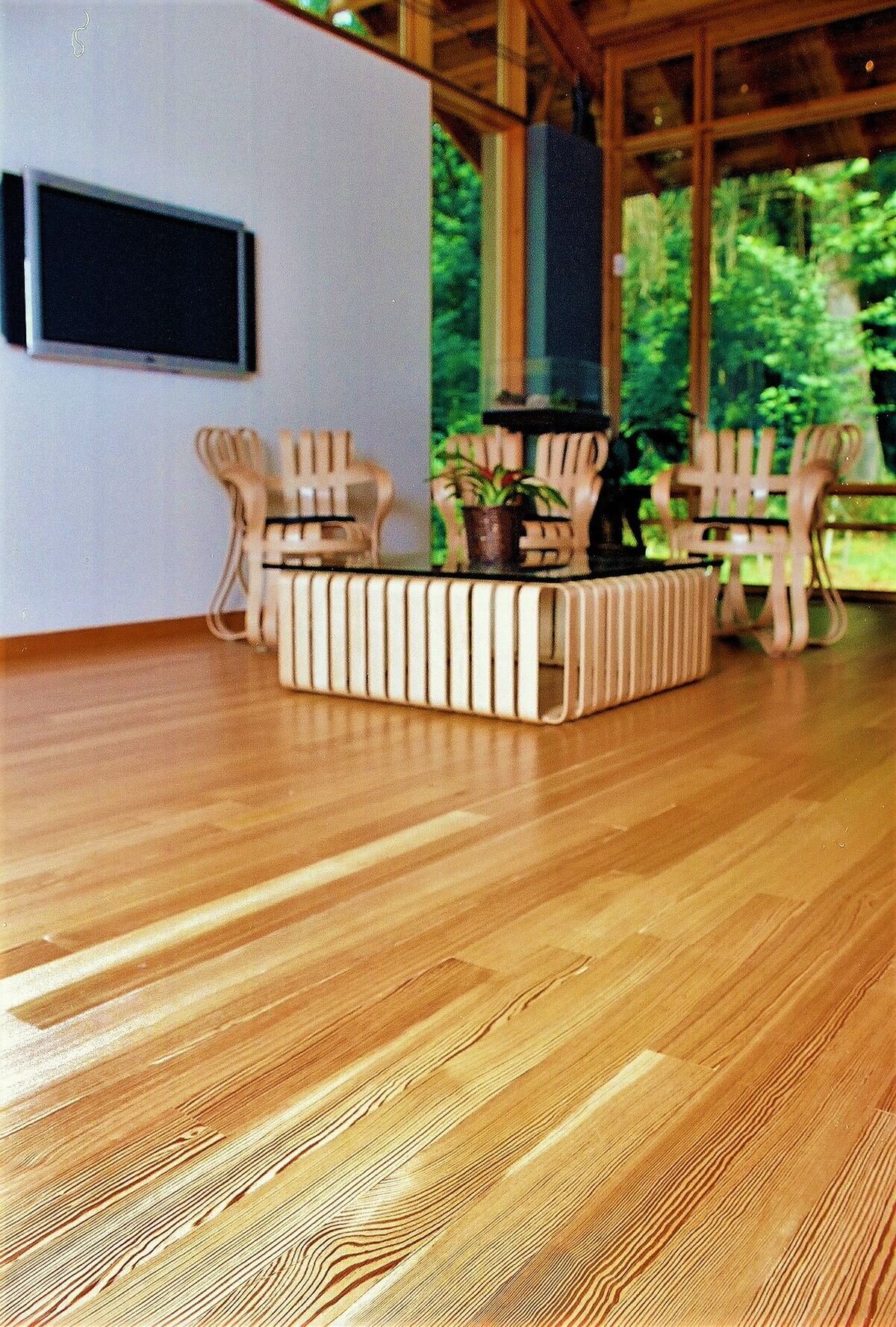 prime grade heart pine at the ramble vistor center asheville, nc