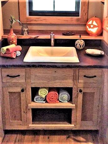 Washing Up With Reclaimed Wood in a Tiny House in lake toxaway, nc