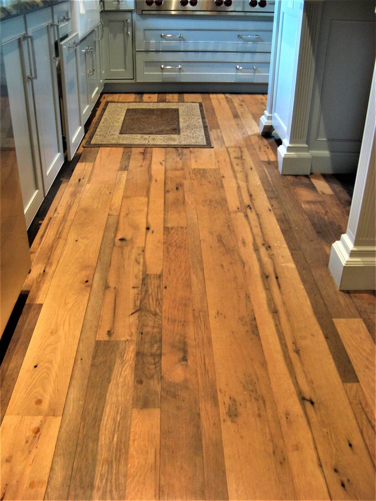 Antique white oak flooring in a hall spartanburg sc