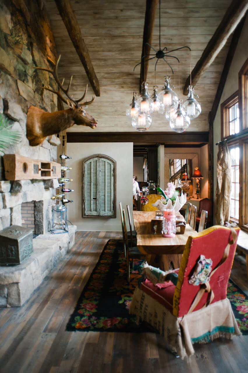 Character reclaimed hardwood flooring in hickory nc with a moose