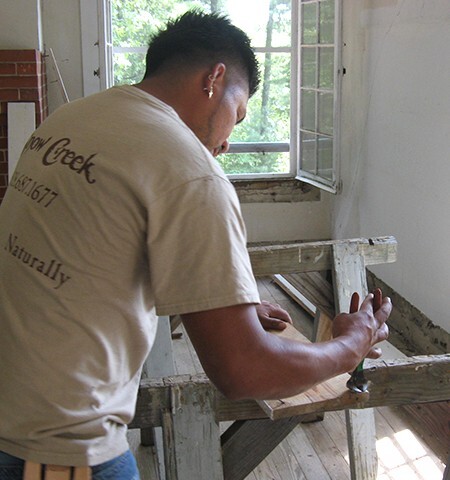 Denailing reclaimed wood.