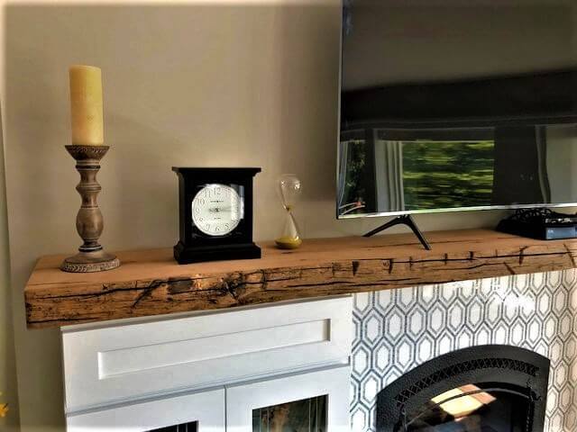 Hand hewn mantel shelf unfinished in Charlottsville, VA