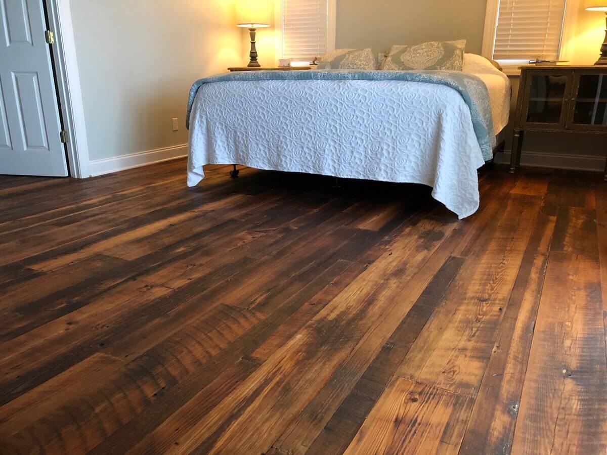 Heart pine flooring from avery's creek near asheville, nc