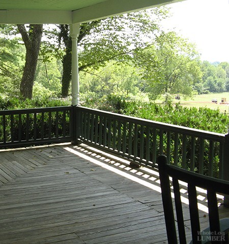 Recycled heart pine porch ready for for deconstruction.
