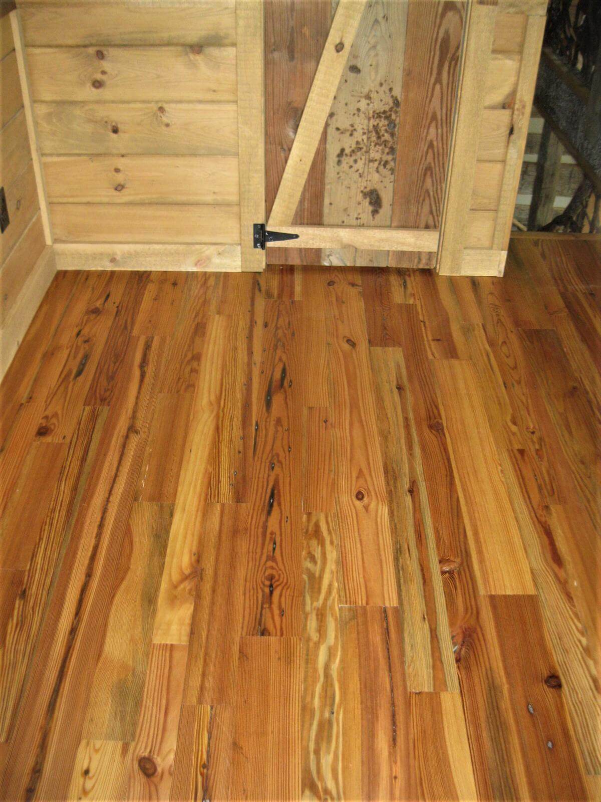 Heart pine reclaimed Cabin Grade barber  home hendersonville 2