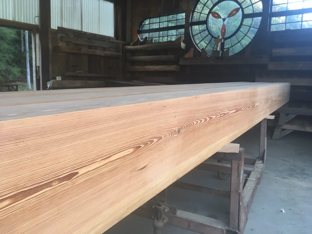 Heart pine mooth box beams