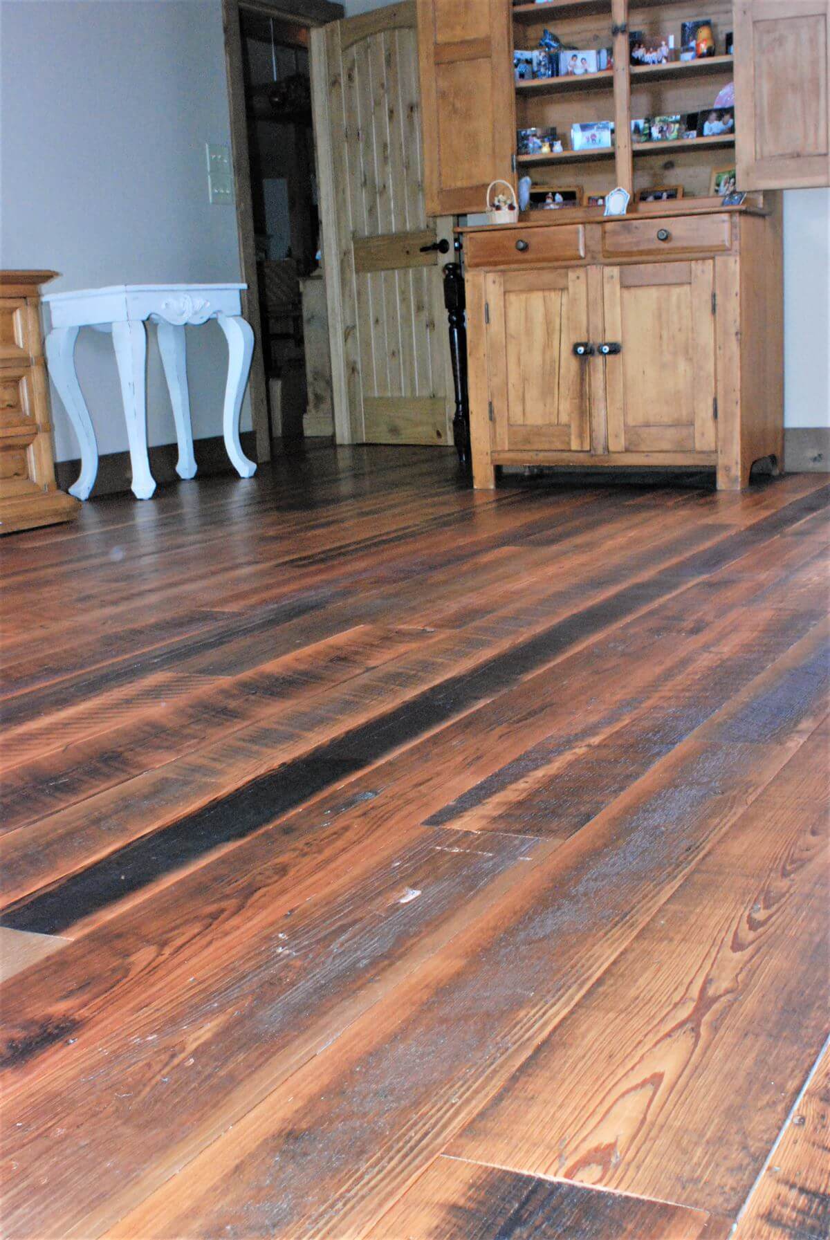 natural patina heart pine character flooring near hendersonville, nc