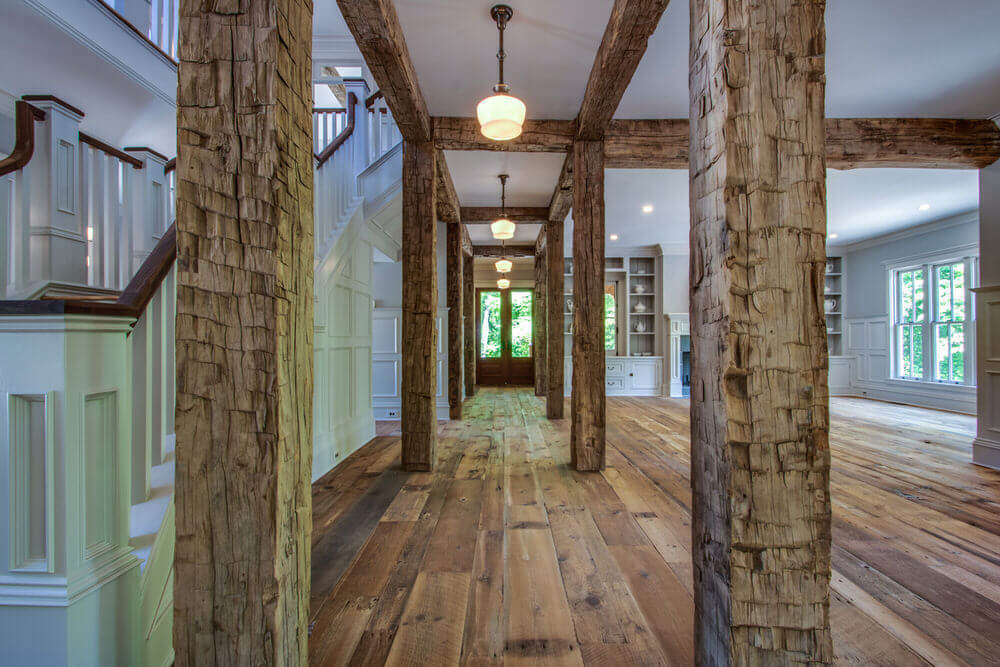 hand hewn posts and beams in Lewes, Delaware