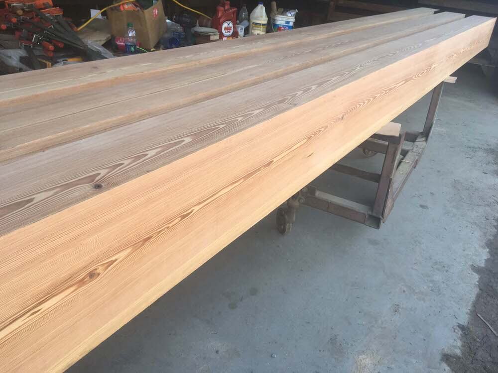 Reclaimed heart pine box beams