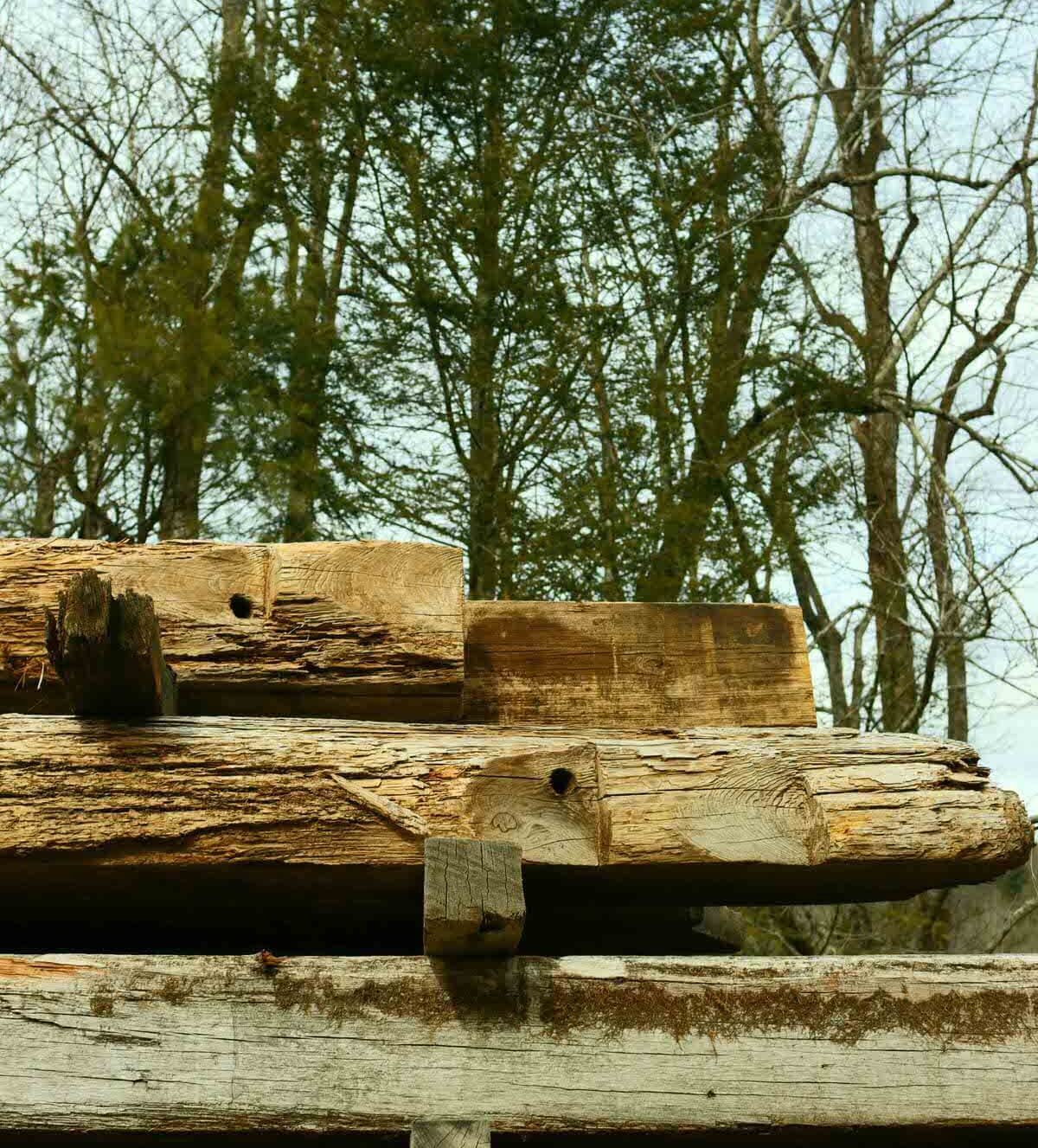 Reclaimed wood in North Carolina at the Whole Log Reclaimed shop.