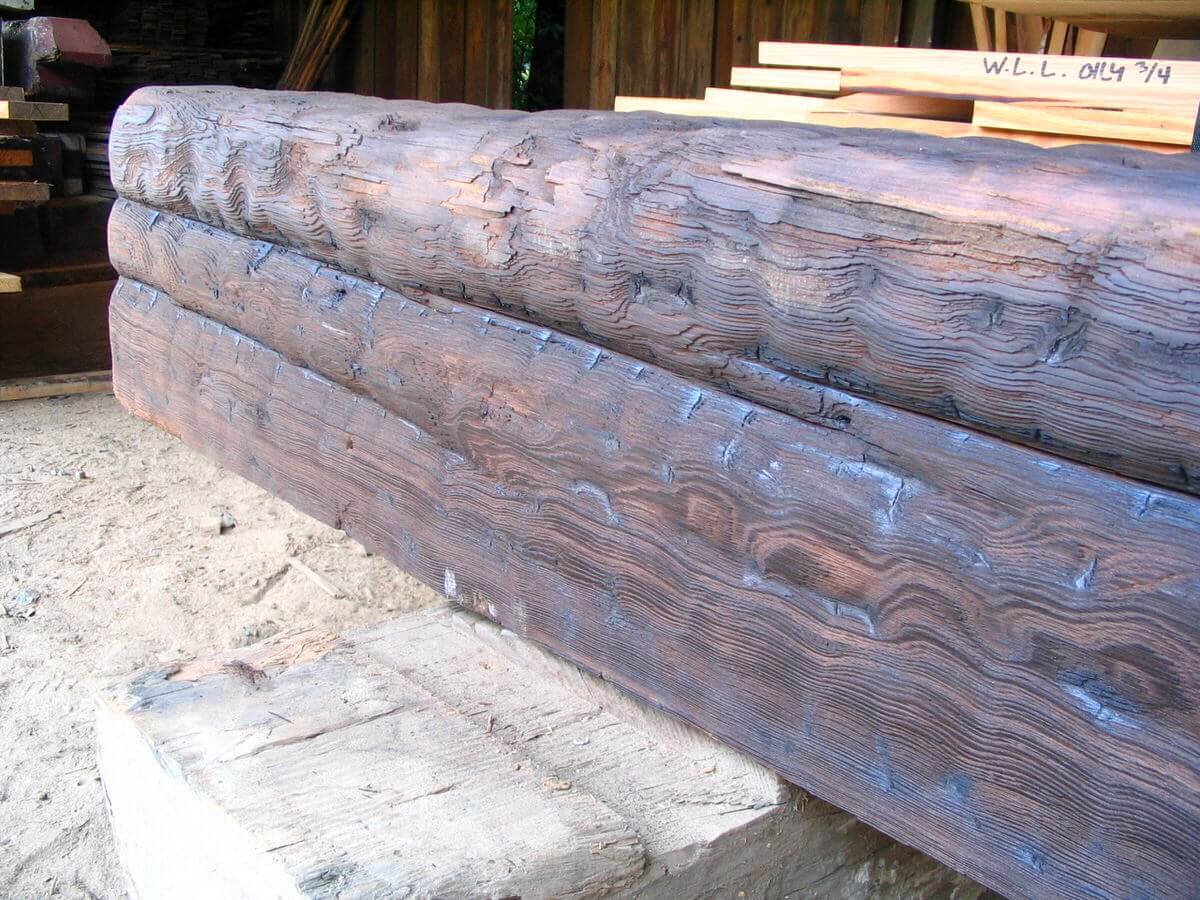 large mantel heated and burned till sap runs out